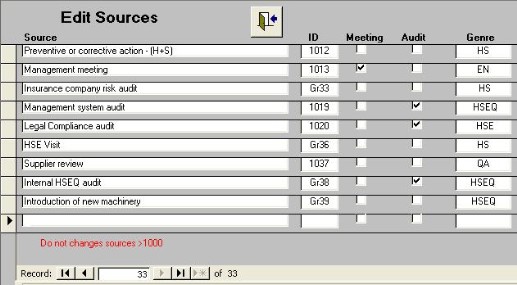 Sources menu